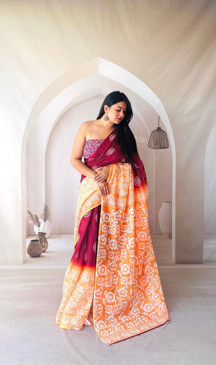 Linen silk cotton sarees
