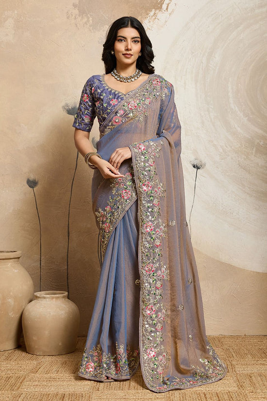 Wedding Special Party Wear Soft NxC Moss chiffon saree