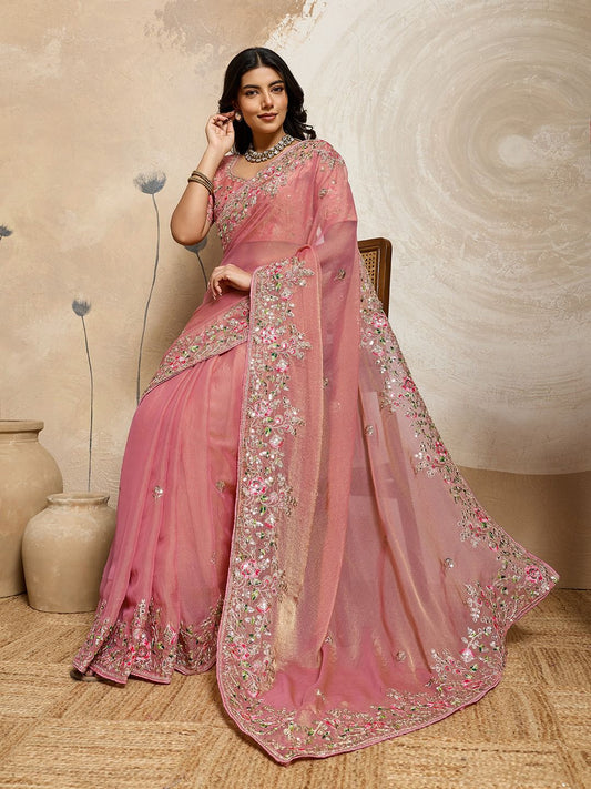 Wedding Special Party Wear Soft NxC Moss chiffon saree