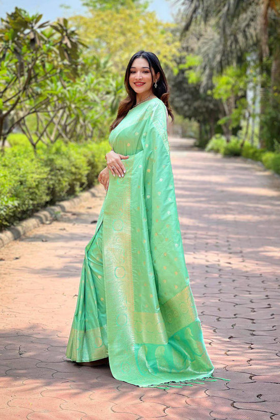 Elegant Banarasi Silk Saree with Rich Golden Zari Work