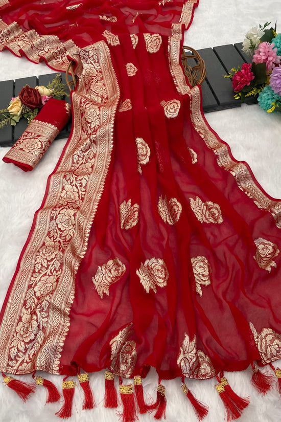 pure viscose georgette saree for women