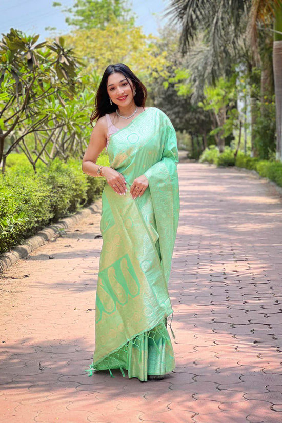 Elegant Banarasi Silk Saree with Rich Golden Zari Work