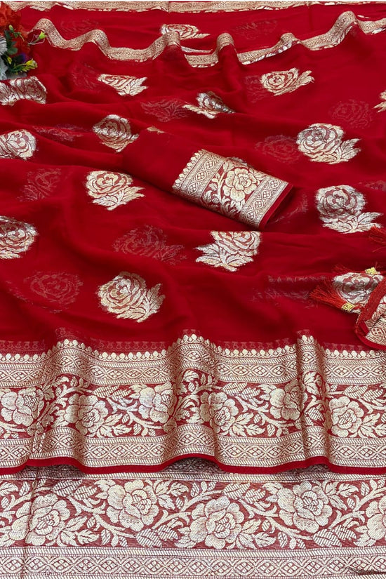 pure viscose georgette saree for women