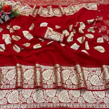 pure viscose georgette saree for women
