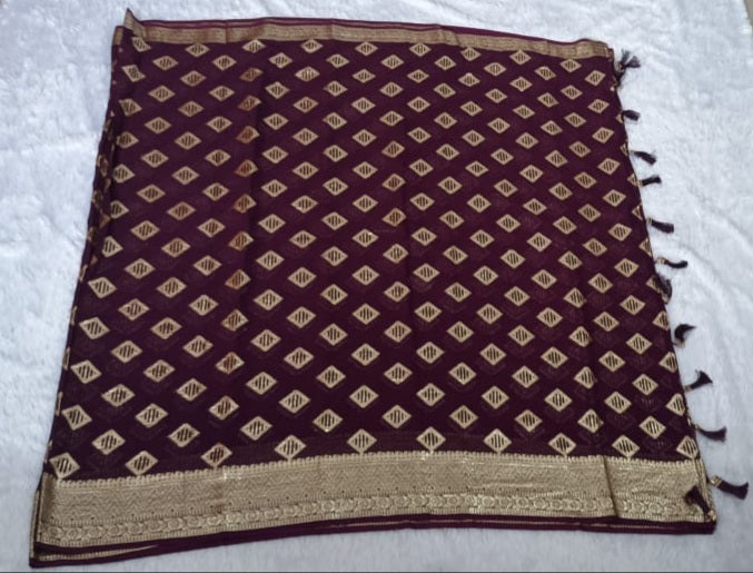 pure viscose georgette saree for women