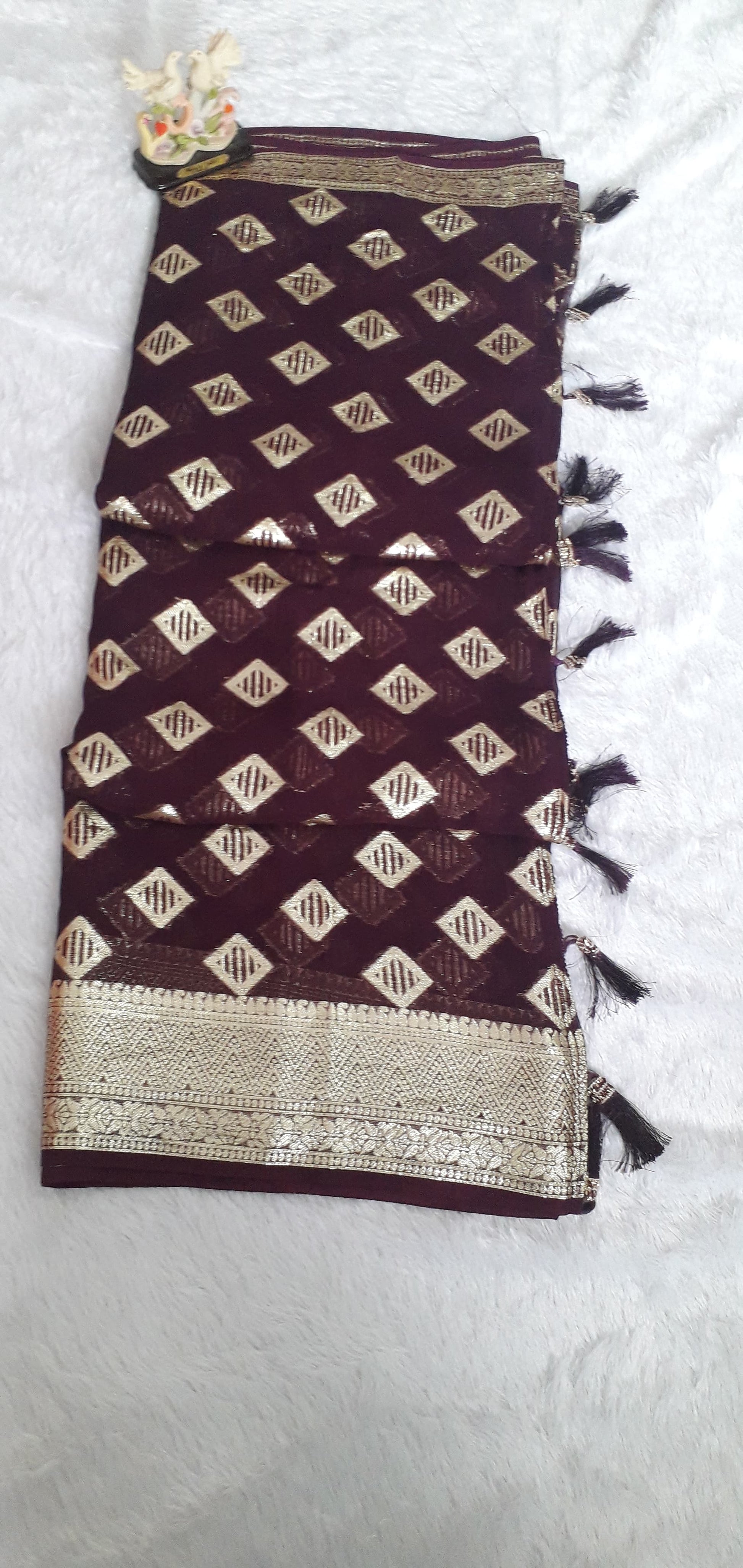 pure viscose georgette saree for women