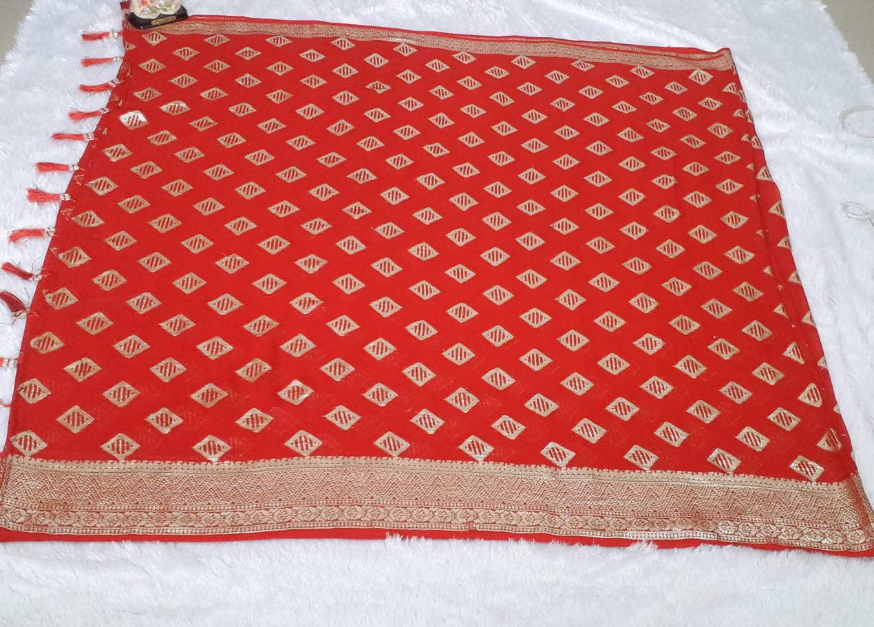 pure viscose georgette saree for women