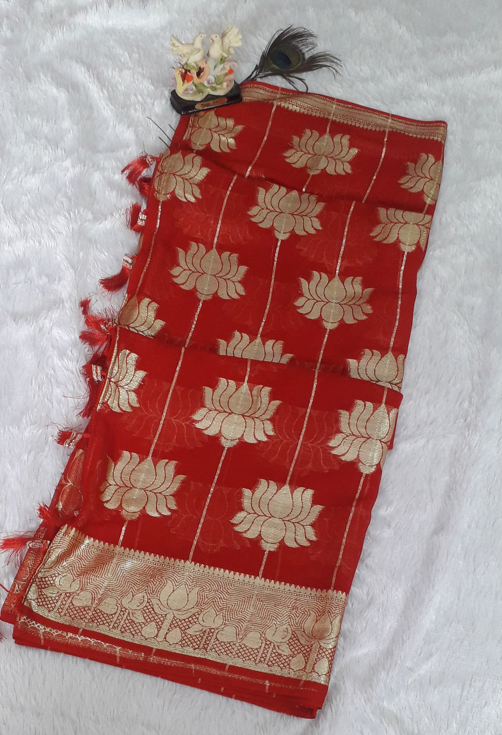 pure viscose georgette saree for women