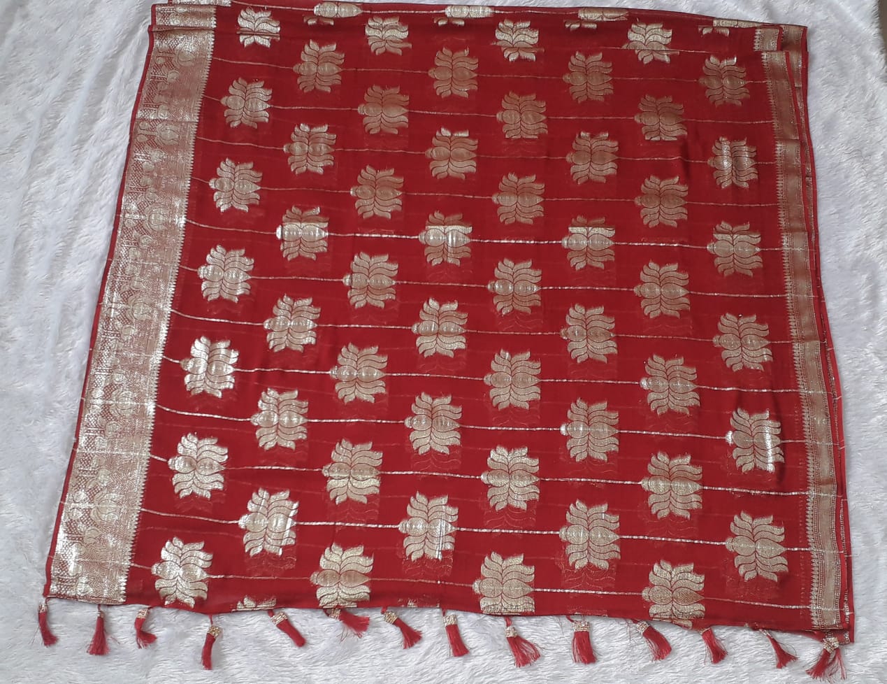 pure viscose georgette saree for women