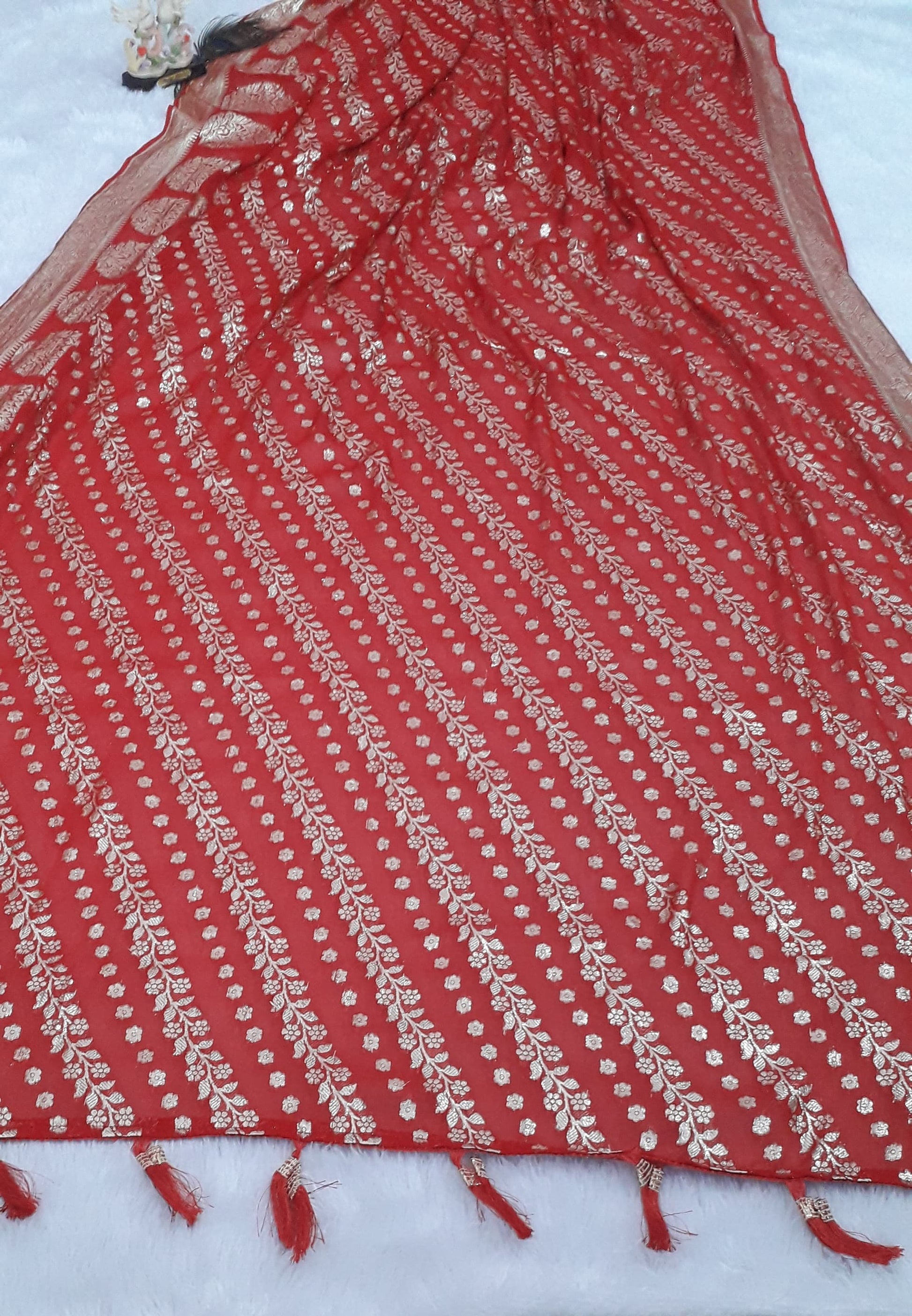 pure viscose georgette saree for women