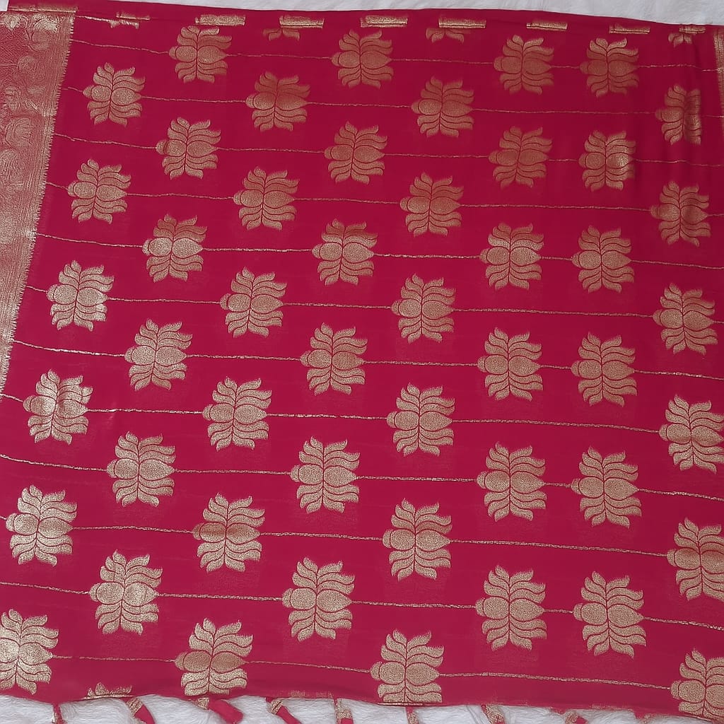 pure viscose georgette saree for women