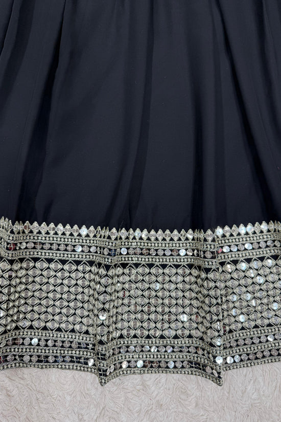 * Royal Black Traditional Lehenga with Dupatta