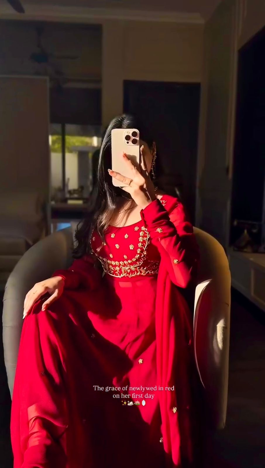 Designer Red Pari Gown With Pent Set – Elegant Ethnic Wear