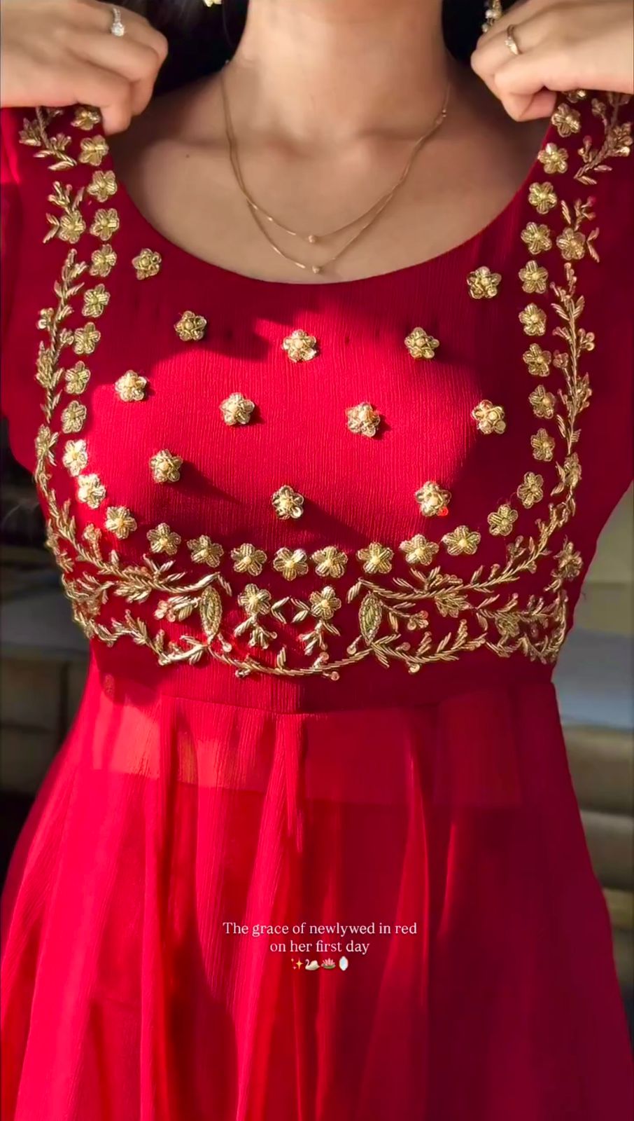 Designer Red Pari Gown With Pent Set – Elegant Ethnic Wear