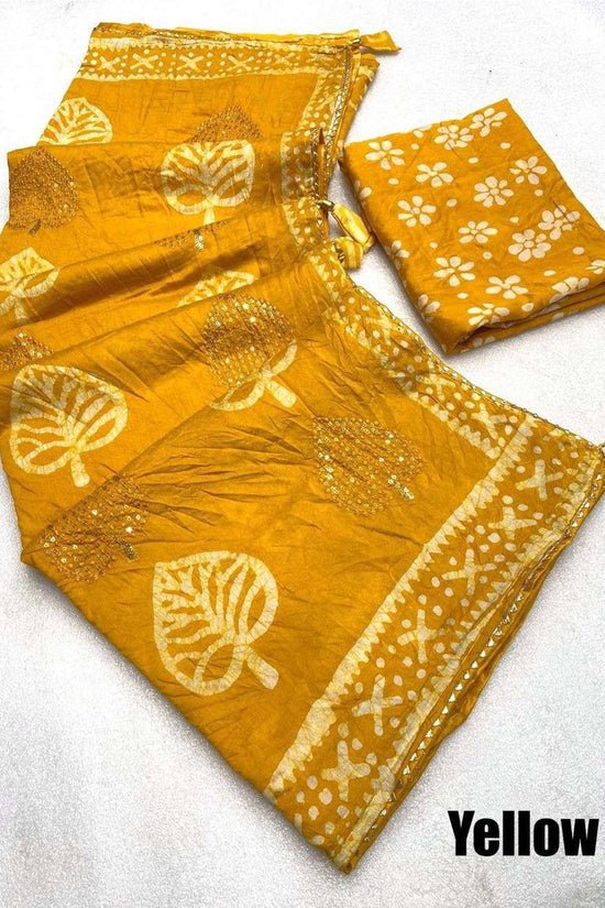 Batik print seqance star Party Wear Saree