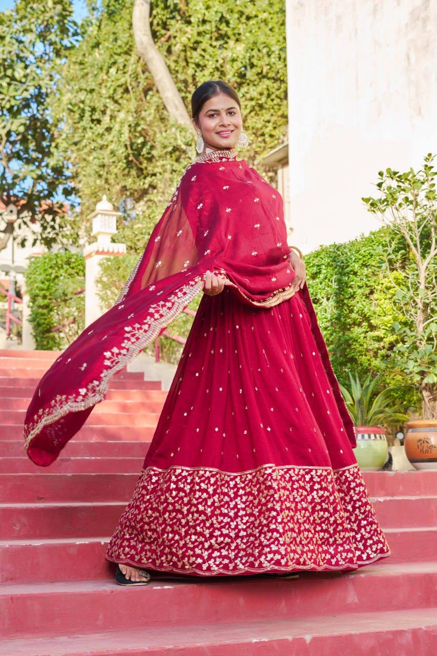 Embroidery Rajwadi work  Lehenga Choli