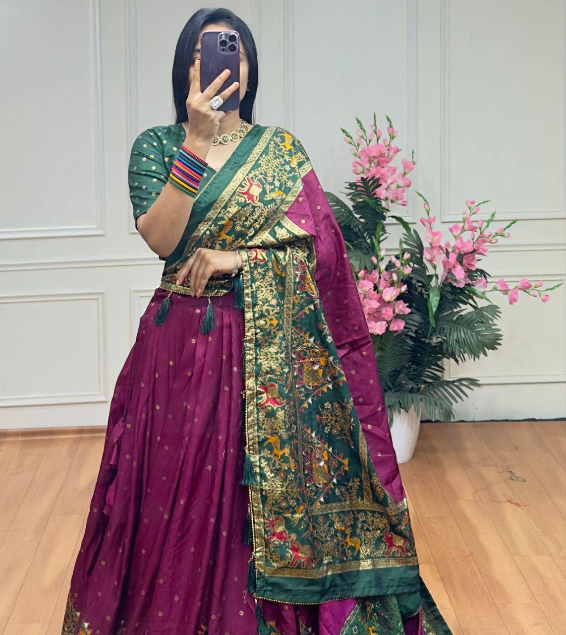 Party wear dola silk lehenga choli