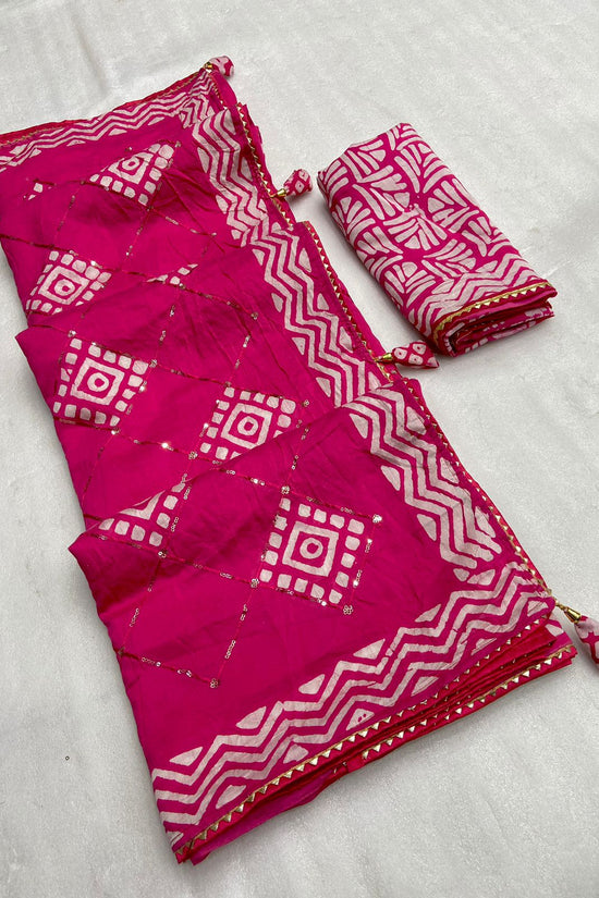 batik print seqance Rich Look Saree