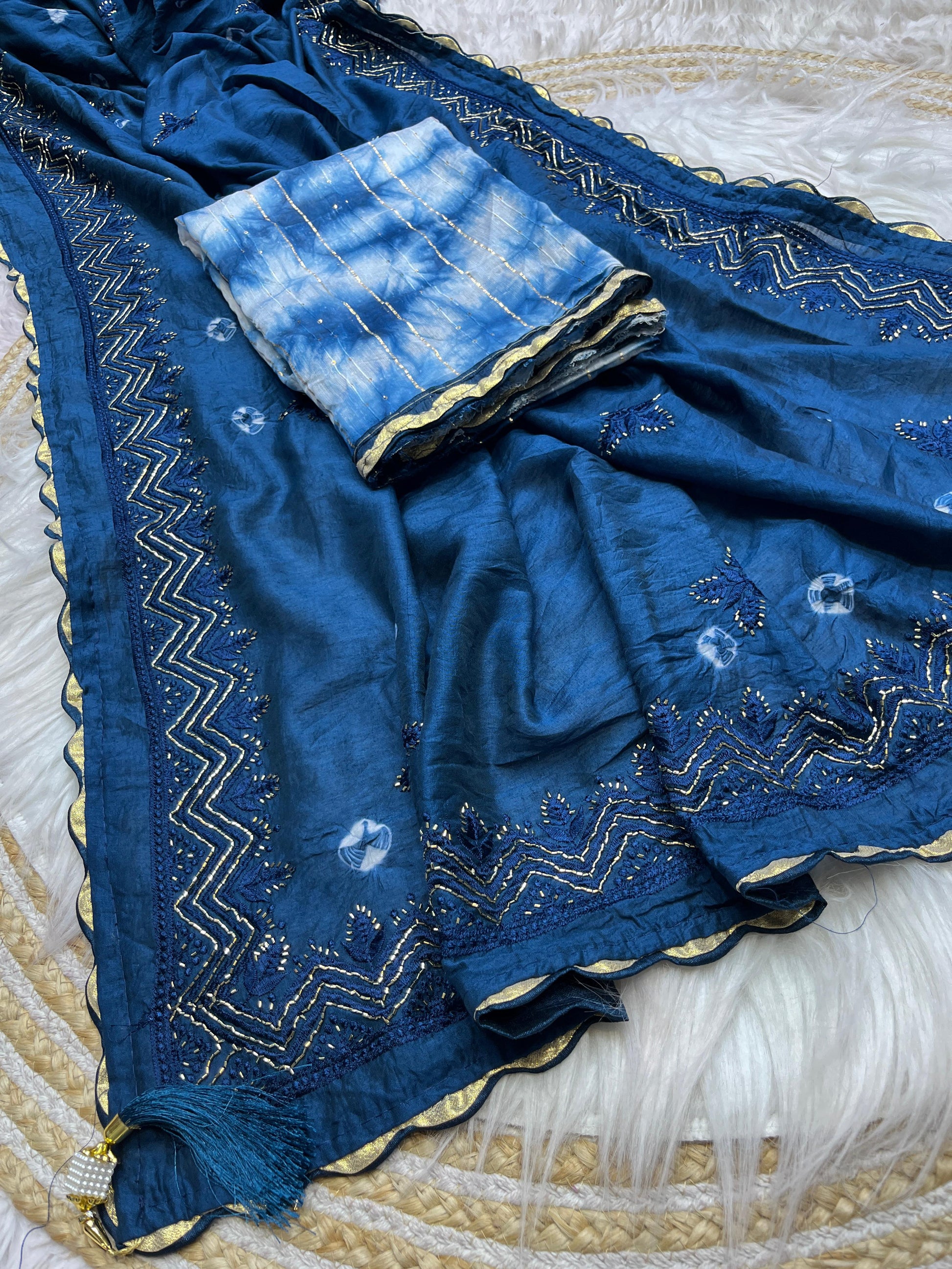 beautiful soft cotton sibori saree
