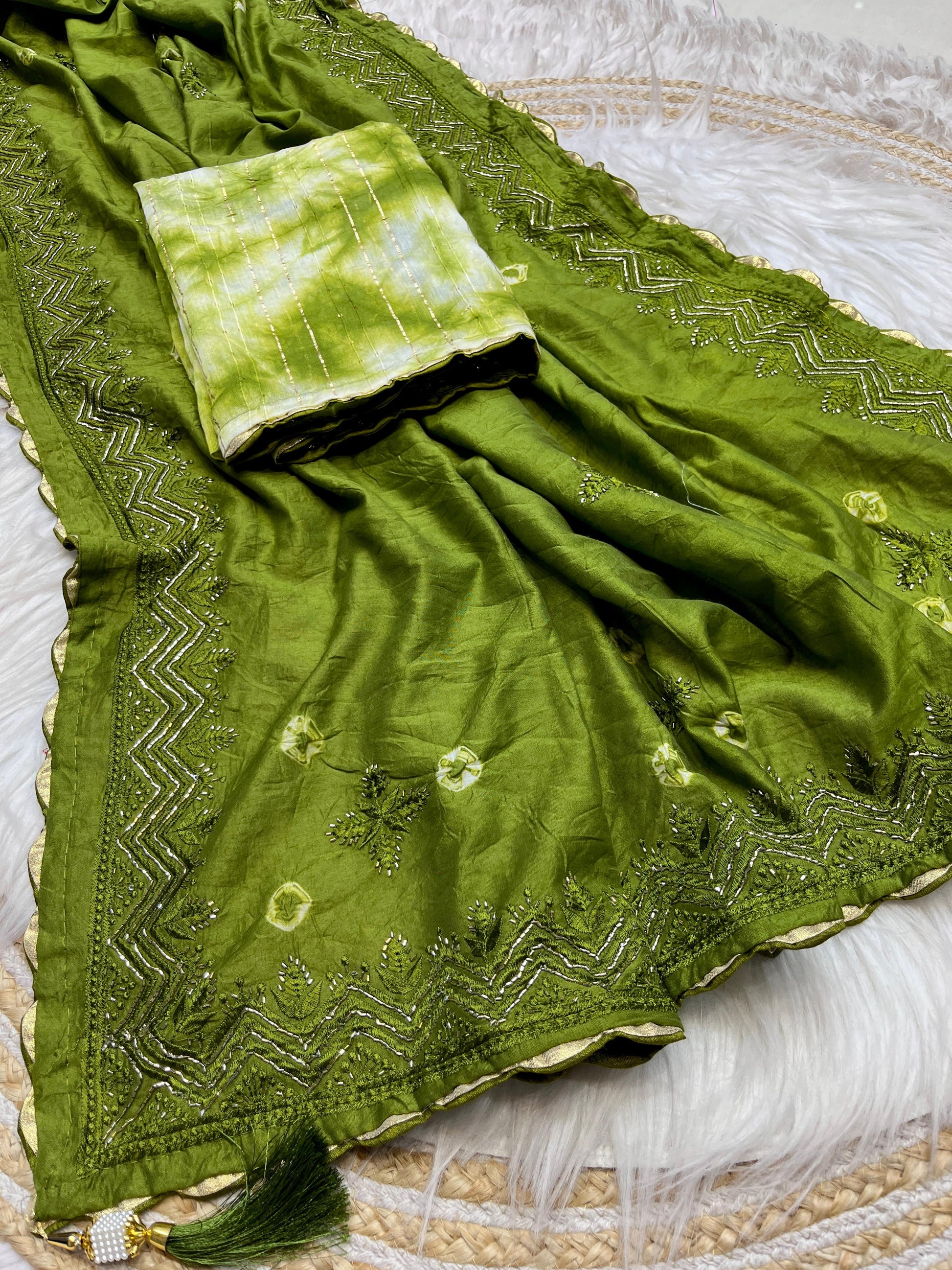 beautiful soft cotton sibori saree