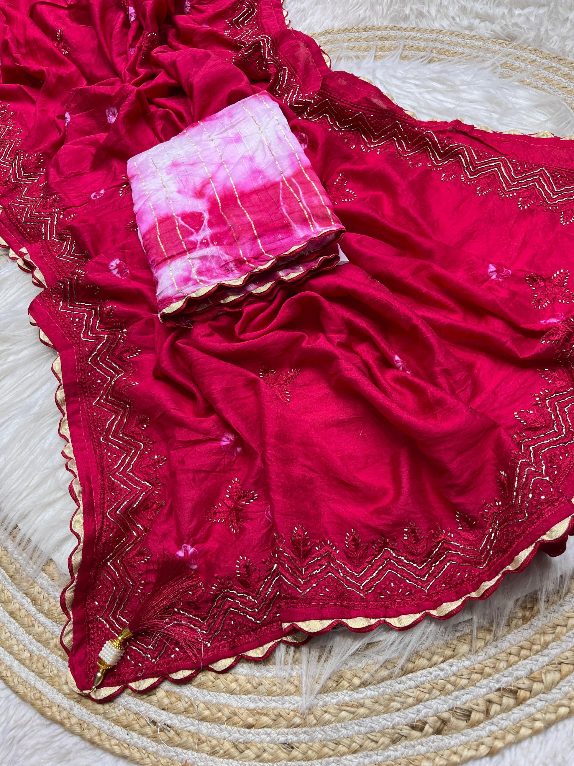 beautiful soft cotton sibori saree