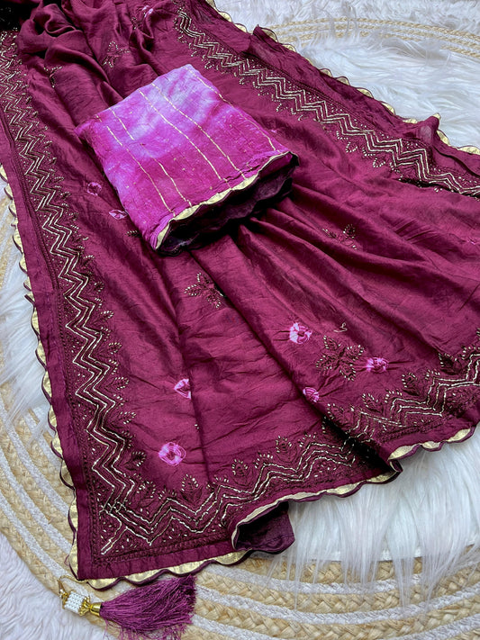 beautiful soft cotton sibori saree