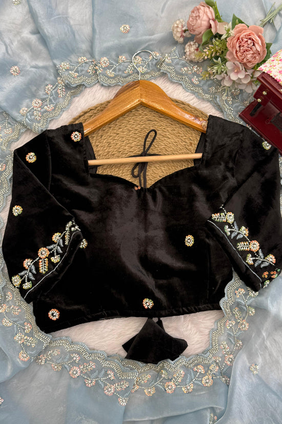 Elegant Sky Blue Designer Saree