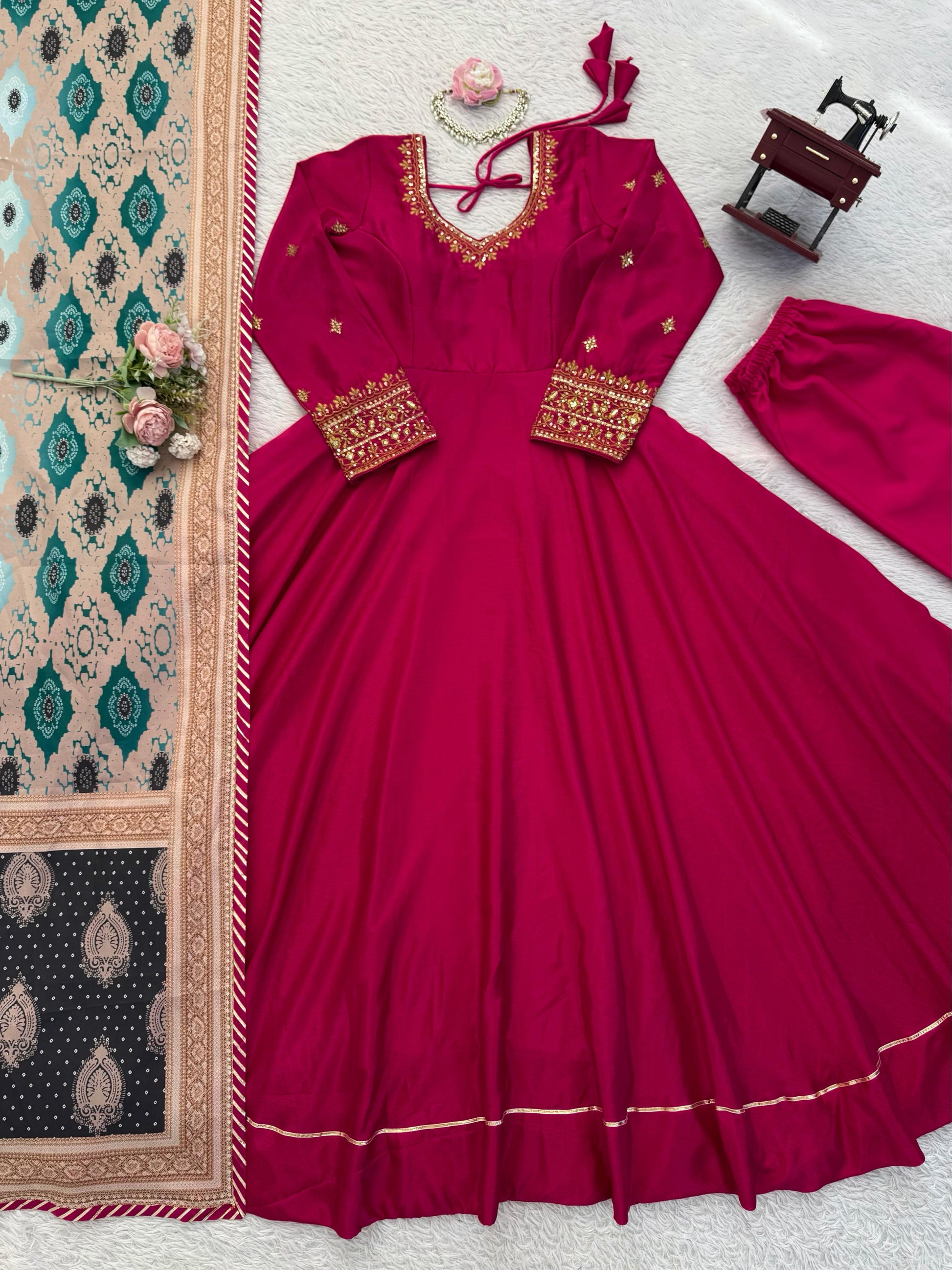 Designer Gown Set – Elegant Ethnic Wear