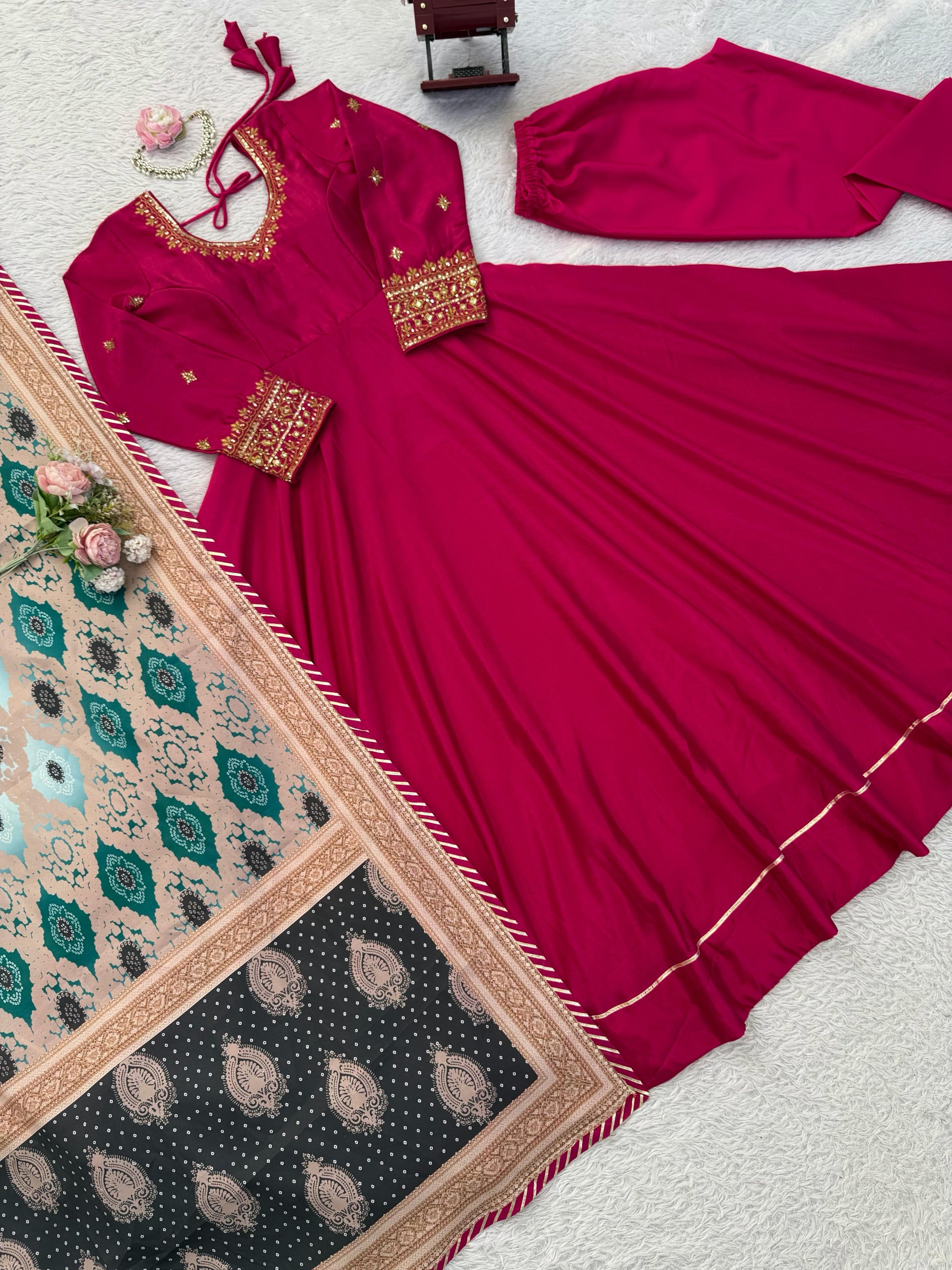 Designer Gown Set – Elegant Ethnic Wear