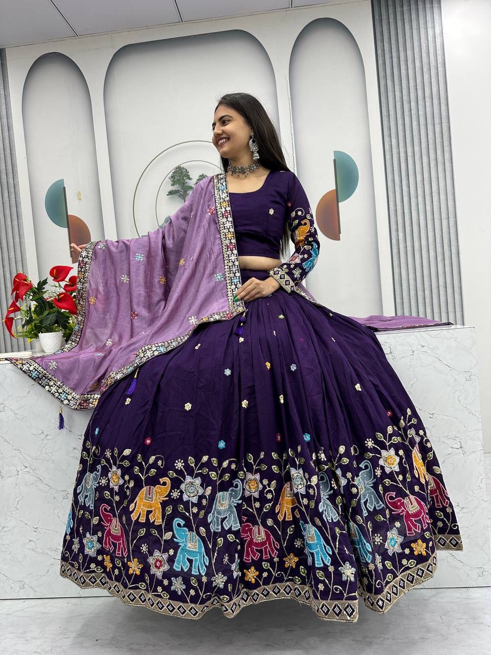 Wedding and party  wear  Lehenga Choli With Cancan👗