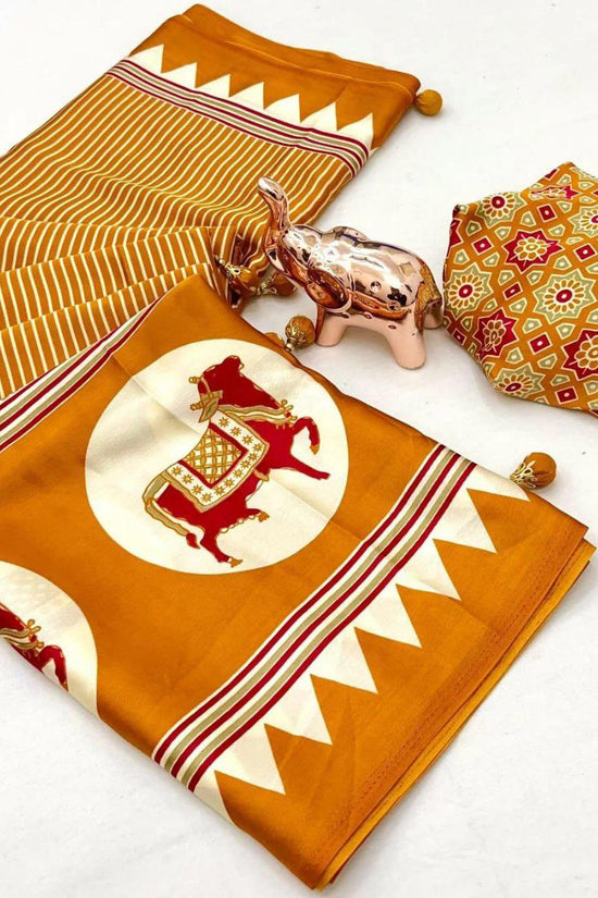 KAMDHENU JAPAN SATIN SILK SAREE