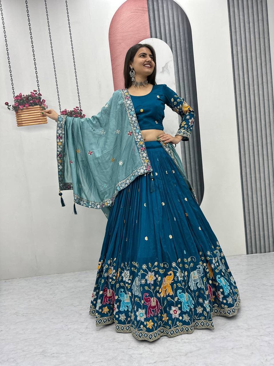 Wedding and party  wear  Lehenga Choli With Cancan👗