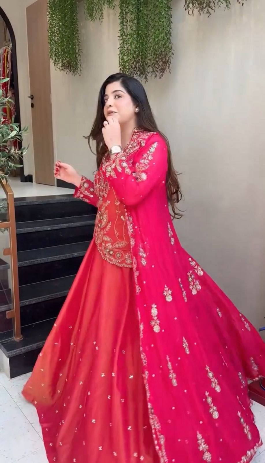 Classic Festive Look:  Lehenga Choli with Designer Shrug”