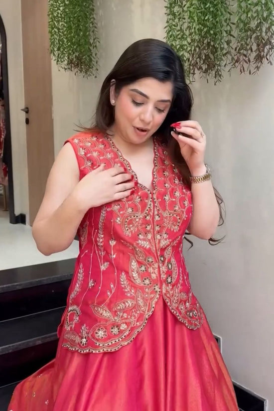 Classic Festive Look:  Lehenga Choli with Designer Shrug”