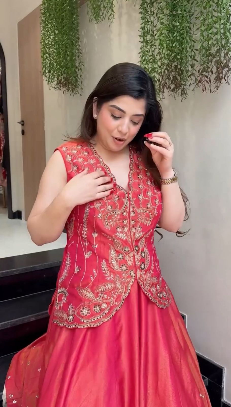 Classic Festive Look:  Lehenga Choli with Designer Shrug”