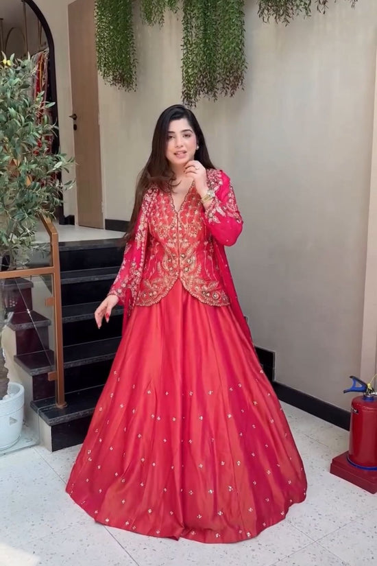 Classic Festive Look:  Lehenga Choli with Designer Shrug”