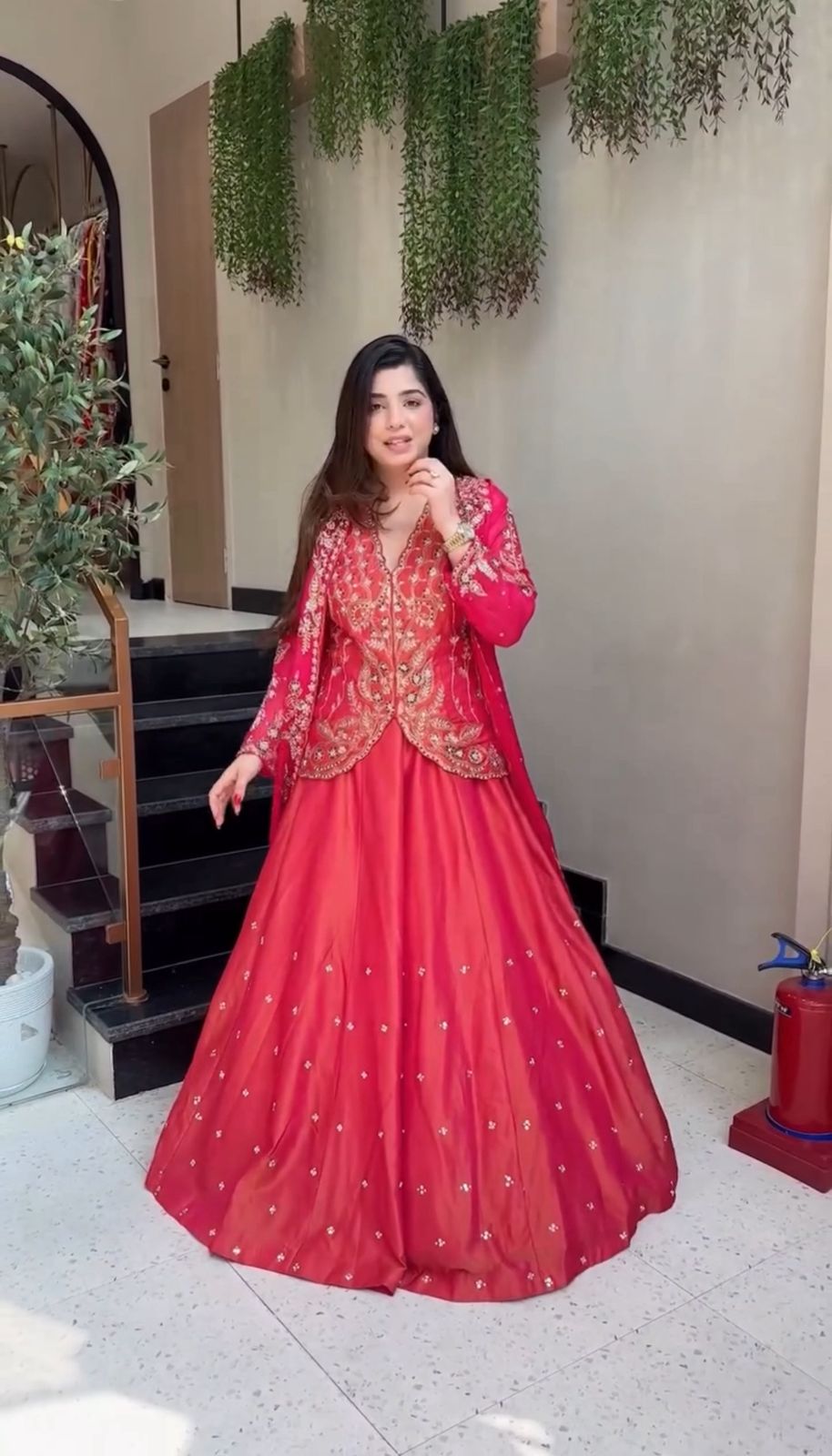 Classic Festive Look:  Lehenga Choli with Designer Shrug”