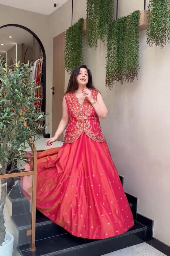 Classic Festive Look:  Lehenga Choli with Designer Shrug”