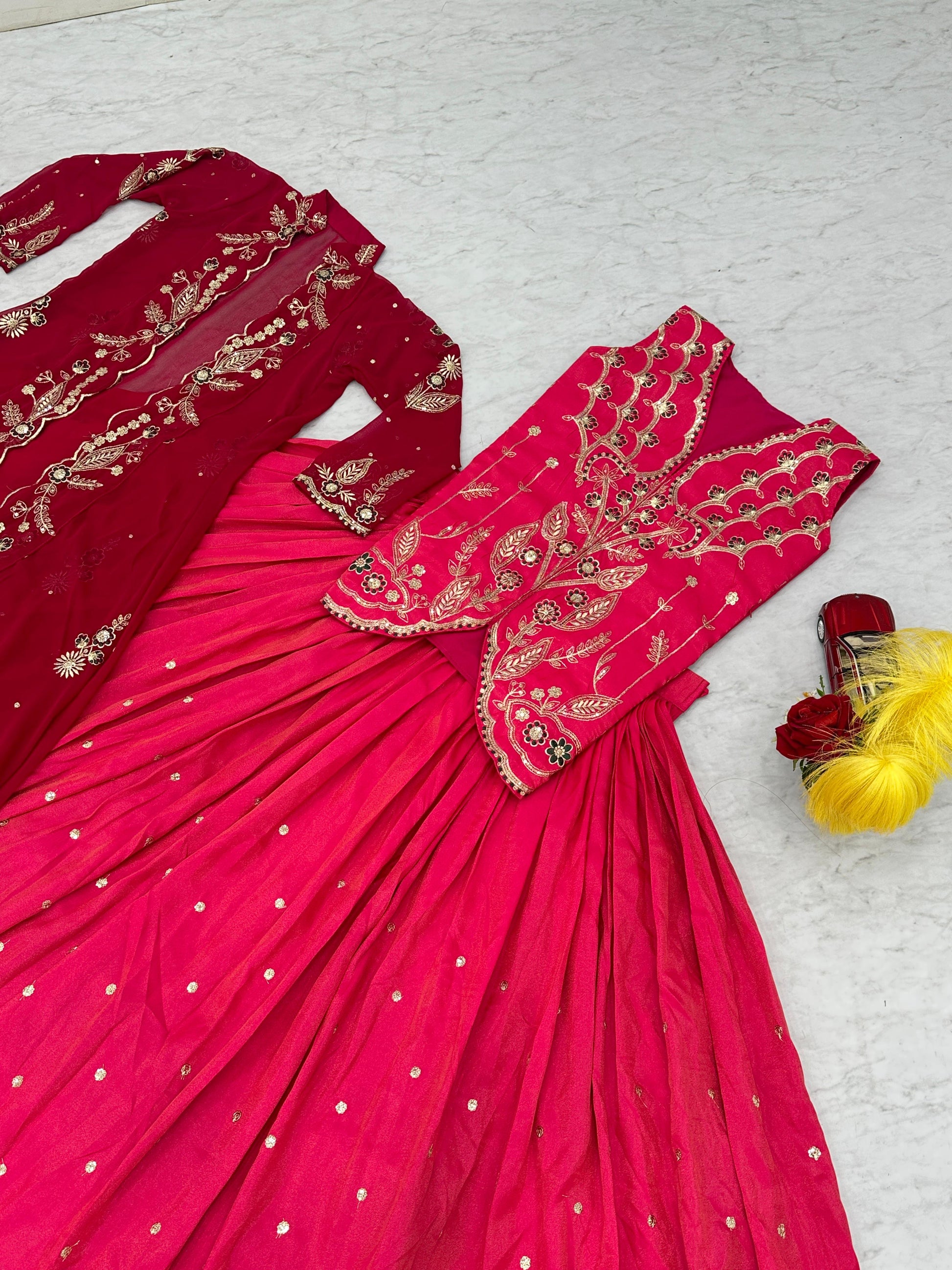 Classic Festive Look:  Lehenga Choli with Designer Shrug”