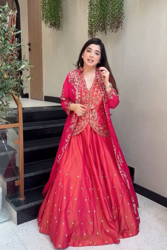 Classic Festive Look:  Lehenga Choli with Designer Shrug”