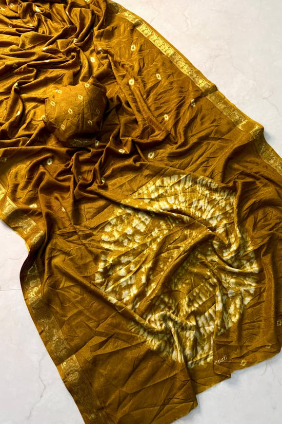“Traditional Bandhani Saree in Deep colour
