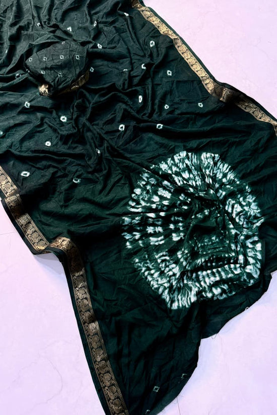 “Traditional Bandhani Saree in Deep colour