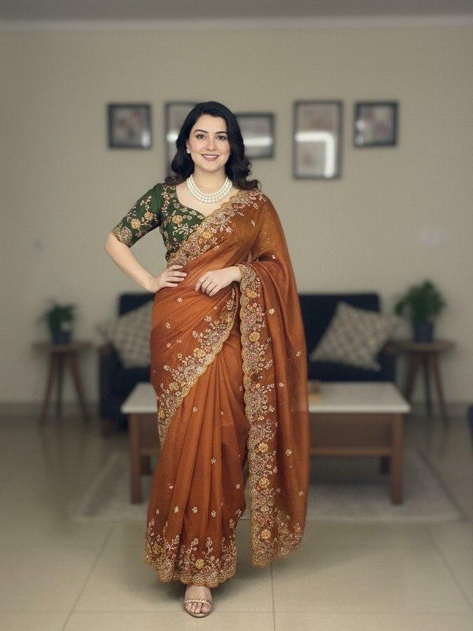 Party Wear Soft Rangoli Silk Saree