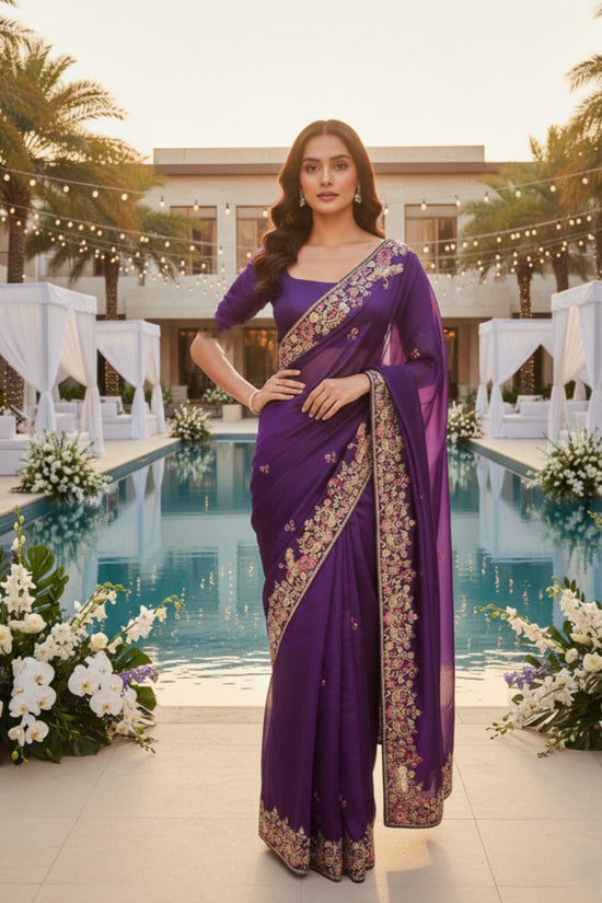 womens  party wear weeding wear rich look saree