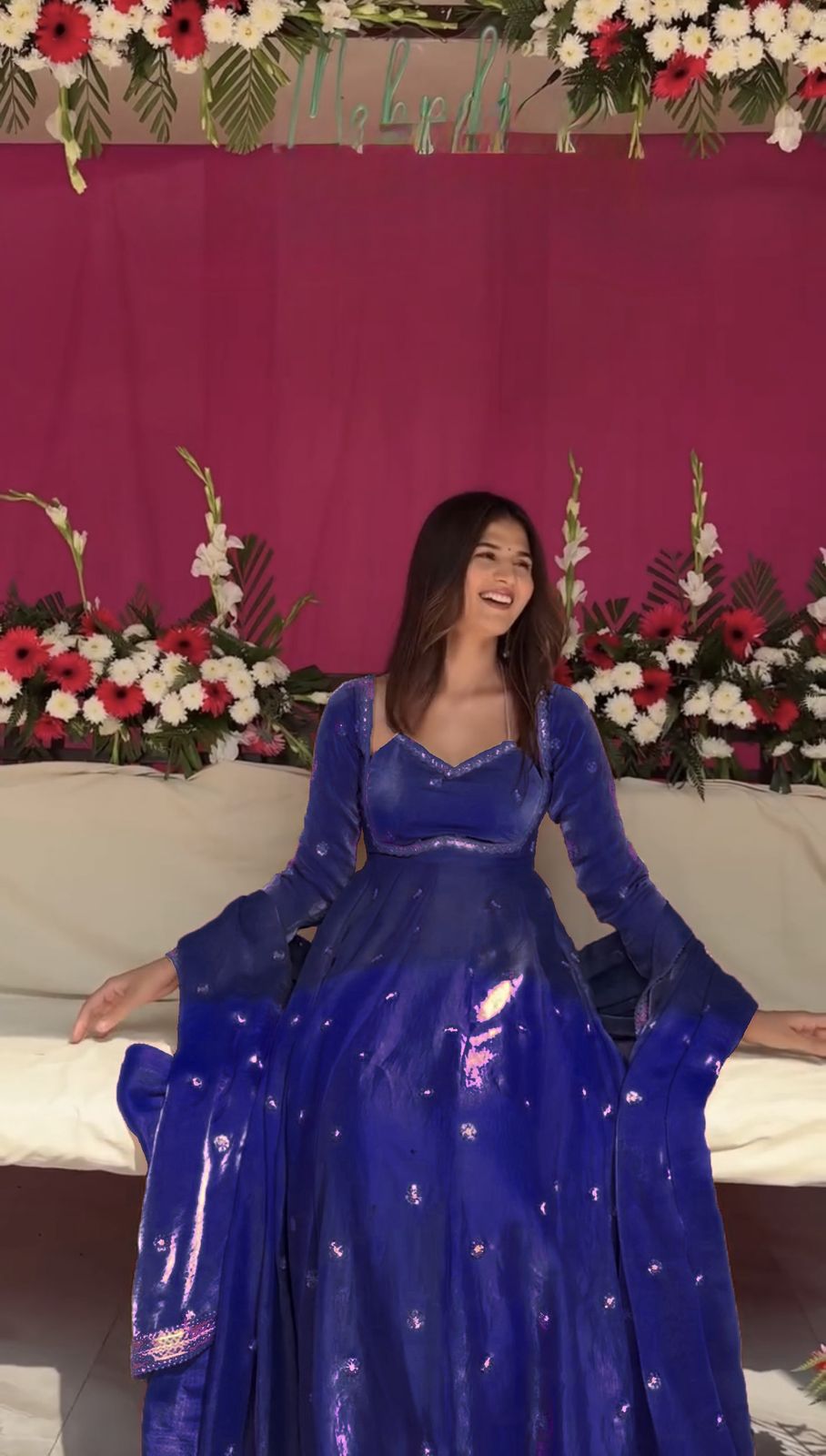 Elegance in Purple anarkali gown set