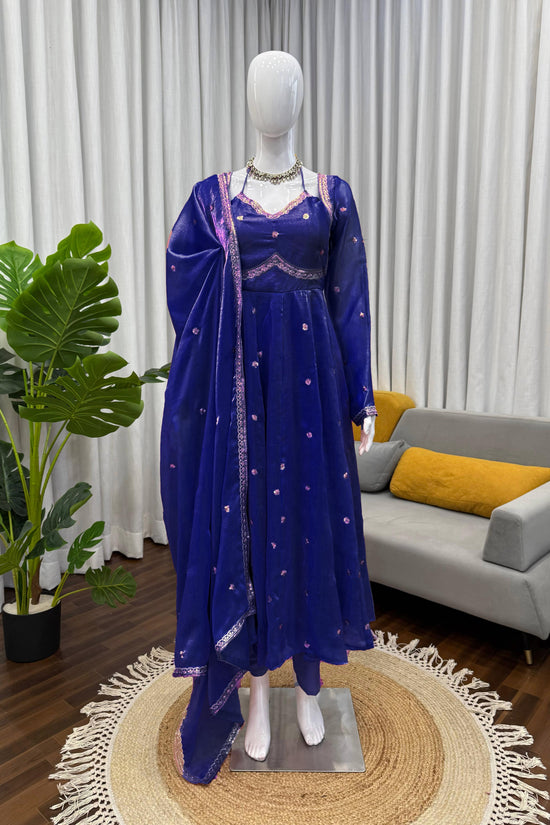 Elegance in Purple anarkali gown set