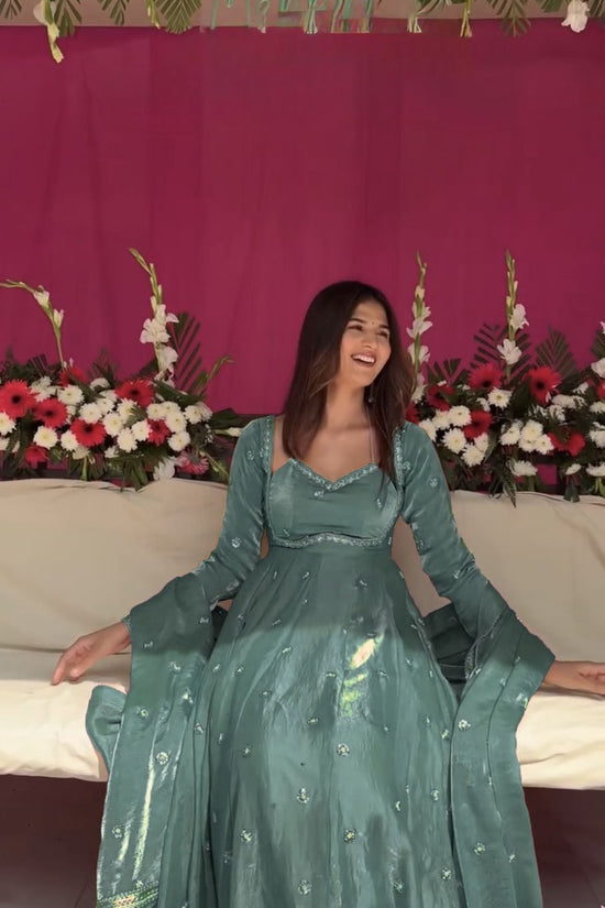 Elegance in Purple anarkali gown set