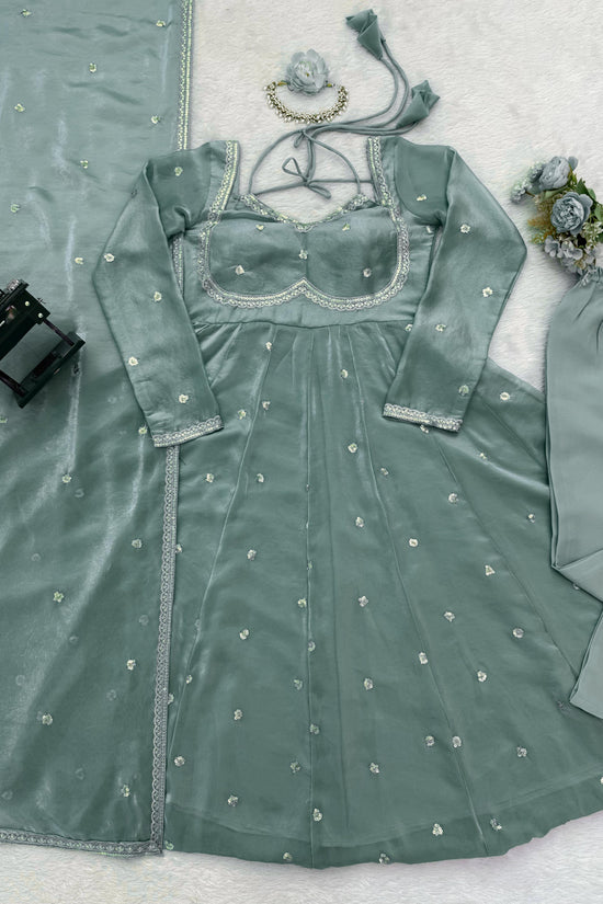 Elegance in Purple anarkali gown set