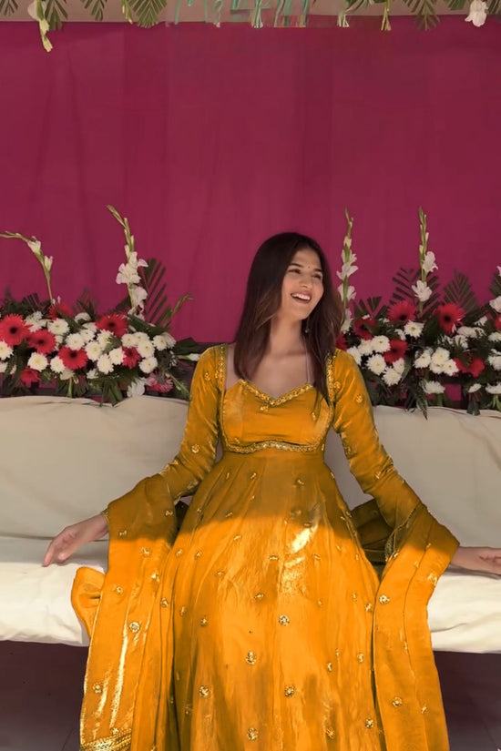 Elegance in Purple anarkali gown set