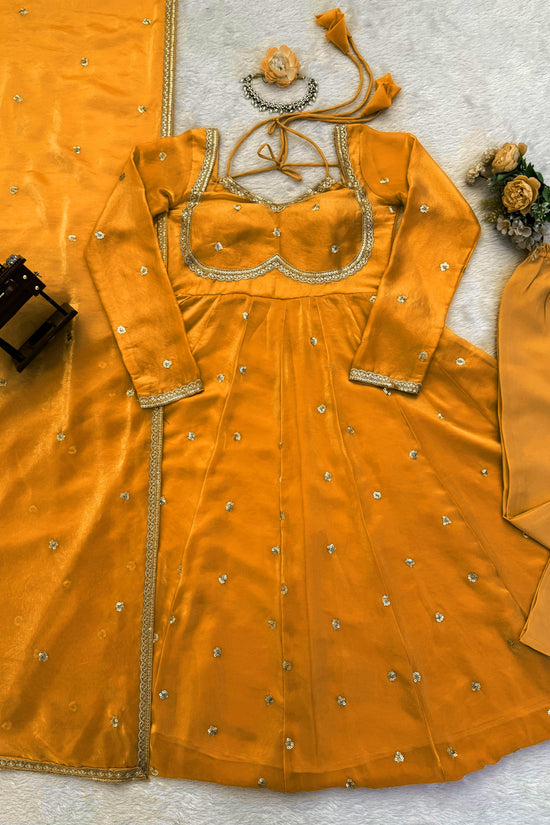 Elegance in Purple anarkali gown set